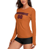 Custom Orange Crimson Red Women's Long-Sleeve Shirt