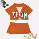 Custom Orange White Cheerleading Uniform Set