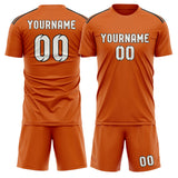 Custom Orange White Soccer Jersey