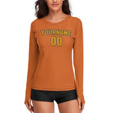Custom Orange Yellow Women's Long-Sleeve Shirt