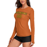 Custom Orange Yellow Women's Long-Sleeve Shirt