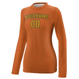 Custom Orange Yellow Women's Long-Sleeve Shirt