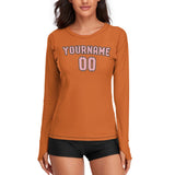 Custom Orange Light Pink Women's Long-Sleeve Shirt