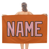 Custom Orange Light Pink Beach Towel