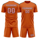 Custom Orange Light Pink Soccer Jersey