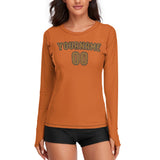 Custom Orange Khaki Women's Long-Sleeve Shirt