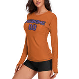 Custom Orange Light Purple Women's Long-Sleeve Shirt