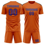 Custom Orange Light Purple Soccer Jersey