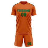Custom Orange Emerald Green Soccer Jersey