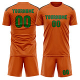 Custom Orange Emerald Green Soccer Jersey