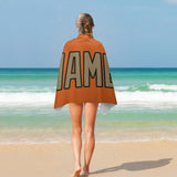 Custom Orange Light Khaki Beach Towel