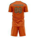 Custom Orange Light Khaki Soccer Jersey