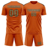 Custom Orange Light Khaki Soccer Jersey
