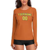 Custom Orange Light Yellow Women's Long-Sleeve Shirt