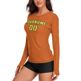 Custom Orange Light Yellow Women's Long-Sleeve Shirt