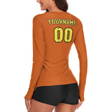 Custom Orange Light Yellow Women's Long-Sleeve Shirt