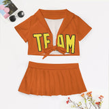 Custom Orange Light Yellow Cheerleading Uniform Set