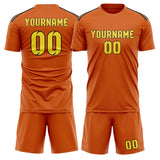 Custom Orange Light Yellow Soccer Jersey