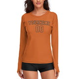 Custom Orange Orange Women's Long-Sleeve Shirt
