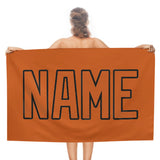 Custom Orange Orange Beach Towel