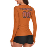 Custom Orange Copper Rose Women's Long-Sleeve Shirt