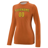 Custom Orange Gold Women's Long-Sleeve Shirt