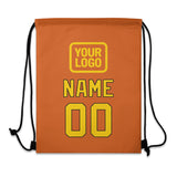 Custom Orange Gold Drawstring Bag