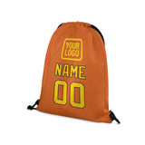 Custom Orange Gold Drawstring Bag