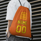 Custom Orange Gold Drawstring Bag