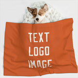 Custom Orange White Pet Blanket