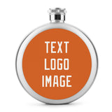Custom Orange White Hip Flask