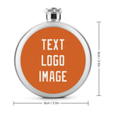 Custom Orange White Hip Flask