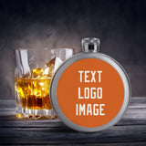 Custom Orange White Hip Flask