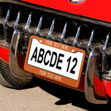Custom Orange White License Plate Frame