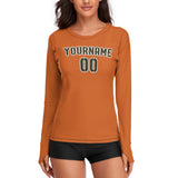 Custom Orange Olive Women's Long-Sleeve Shirt