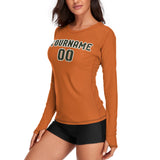 Custom Orange Olive Women's Long-Sleeve Shirt