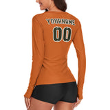 Custom Orange Olive Women's Long-Sleeve Shirt