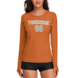 Custom Orange Gray Women's Long-Sleeve Shirt
