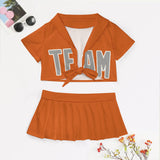 Custom Orange Gray Cheerleading Uniform Set