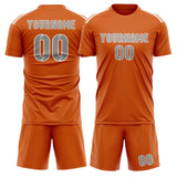Custom Orange Gray Soccer Jersey