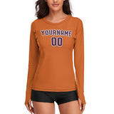 Custom Orange Purple Women's Long-Sleeve Shirt