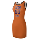 Custom Orange Purple Sleeveless Vest Dress