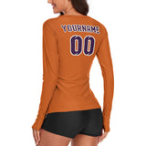 Custom Orange Purple Women's Long-Sleeve Shirt