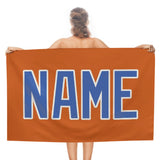 Custom Orange Sky Blue Beach Towel