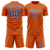 Custom Orange Sky Blue Soccer Jersey