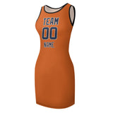 Custom Orange Blue Sleeveless Vest Dress