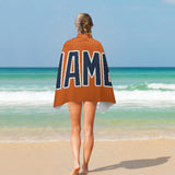 Custom Orange Blue Beach Towel