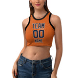 Custom Orange Navy Sleeveless Tank Top