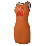 Custom Orange Orange Red Sleeveless Vest Dress