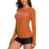 Custom Orange Orange Red Women's Long-Sleeve Shirt